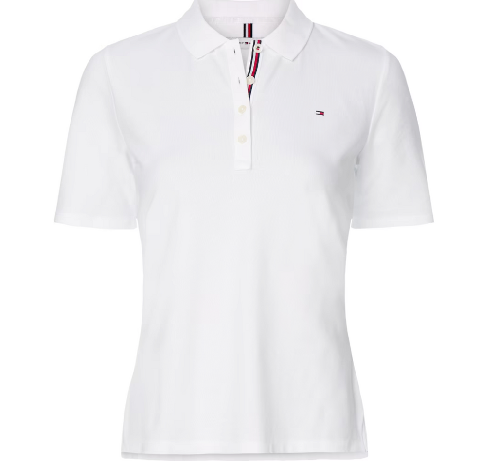 Tommy Hilfiger Damen Poloshirt – weiß Sportsgeiz Shirt Essential Tee