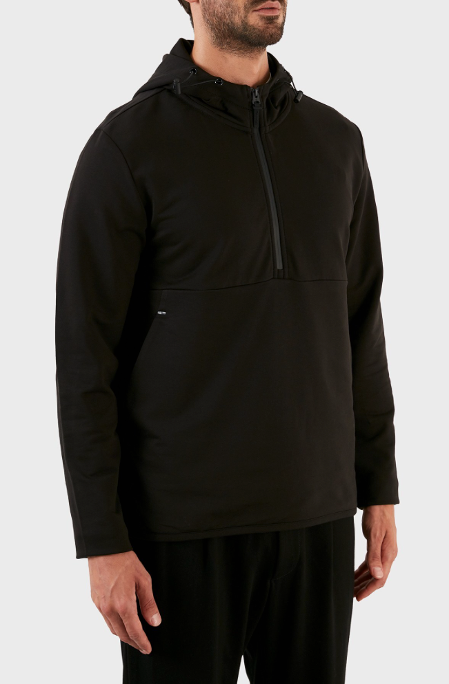 Calvin Klein Troyer Hoodie Q-Zip schwarz Herren Sportsgeiz Freefit Sweatshirt –