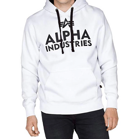 Alpha Herren Kapuzensweatshirt  Industries Foam Print Hoody 143302 weiß