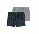 Schiesser Boxershorts 2er Pack Prints - Baumwolle - Mit Eingriff -