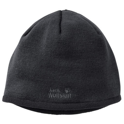 Jack Wolfskin Wintermütze Beanie Unisex Stormlock Logo Knit Cap Mütze schwarz