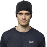 Jack Wolfskin Wintermütze Beanie Unisex Stormlock Logo Knit Cap Mütze schwarz