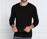 Calvin Klein Crew Strickpullover CK Pullover Wolle Herren schwarz