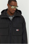 Tommy Jeans Herren Steppjacke Tjm Fleece Lined Shell Jacket Parka  gepolstert  schwarz