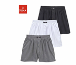 HIS  PAF Herren Boxershorts Boxer H.I.S  3er Pack weiß grau schwarz