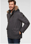 BRUNO BANANI HERREN PARKA JACKE MANTEL WATTIERT KAPUZE GRAU