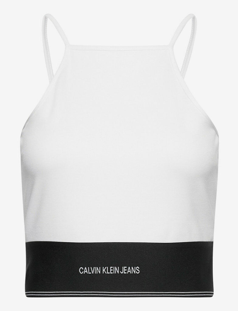 Calvin Crop Klein Sportsgeiz T-Shirt – Top weiß Milano Shirts Damen Tops Jeans